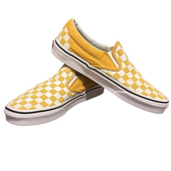 Vans Yellow Checkered Checkerboard Slip On Retro Skate Skater Wm’s 8.5 Men’s 7 - Picture 1 of 16